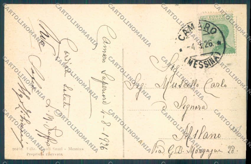 Messina Città cartolina ZB9462 – retro