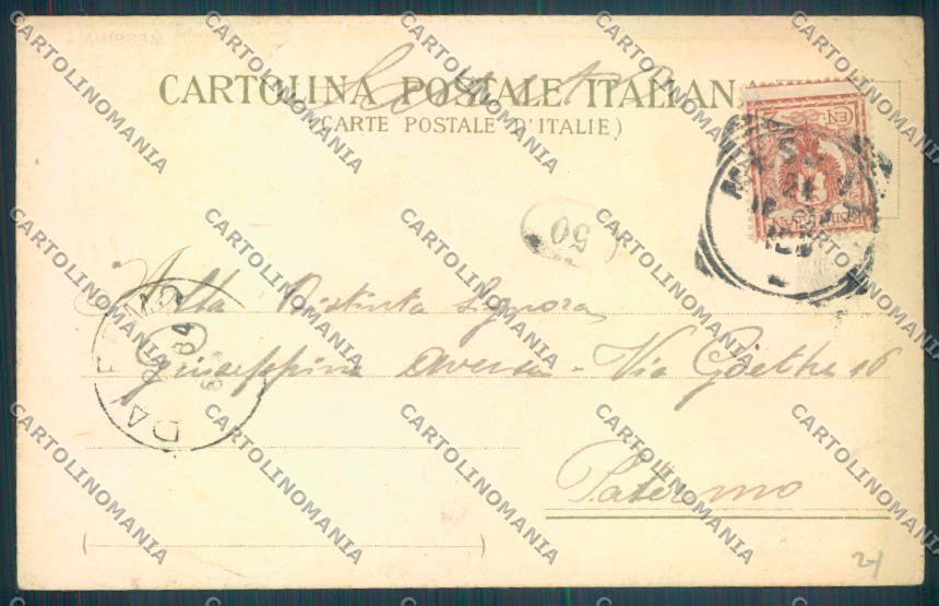 Messina Città Viale Amedeo PIEGHINE cartolina ZB9568 – retro