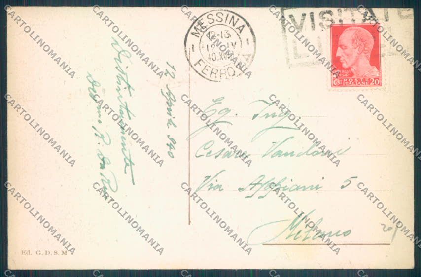 Messina Città Palazzo Governo PIEGA cartolina ZB9575 – retro
