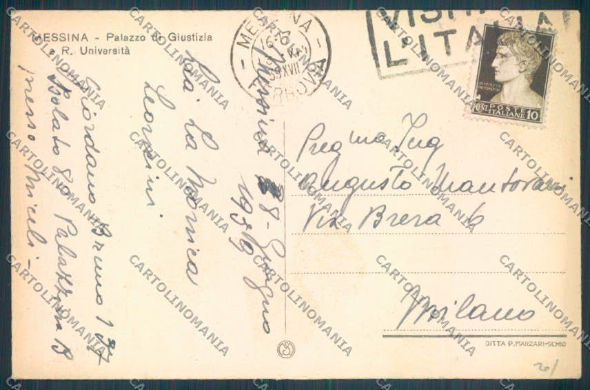 Messina Città Palazzo Giustizia cartolina ZB9578 – retro