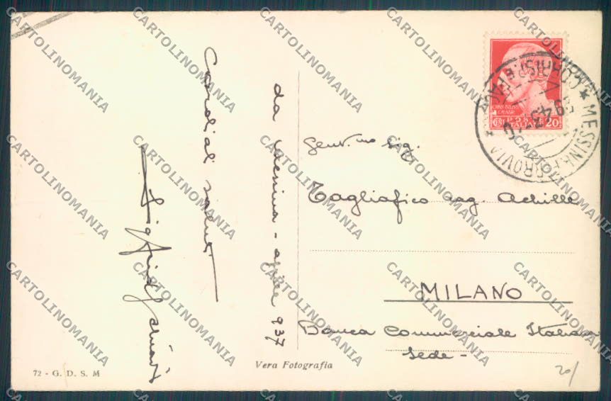 Messina Città PIEGA Foto cartolina ZB9617 – retro