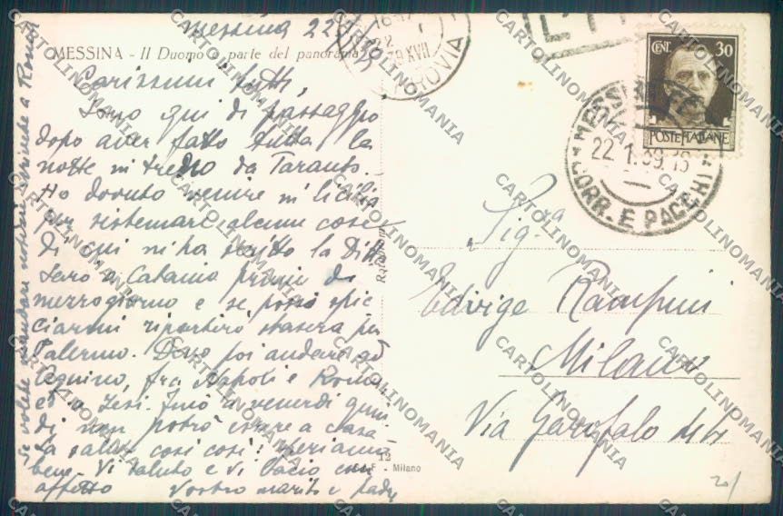 Messina Città Foto cartolina ZB9618 – retro