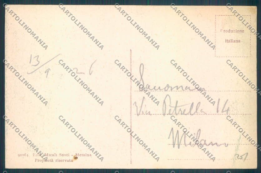 Messina Città Piazza Cairoli Tram cartolina ZB9641 – retro
