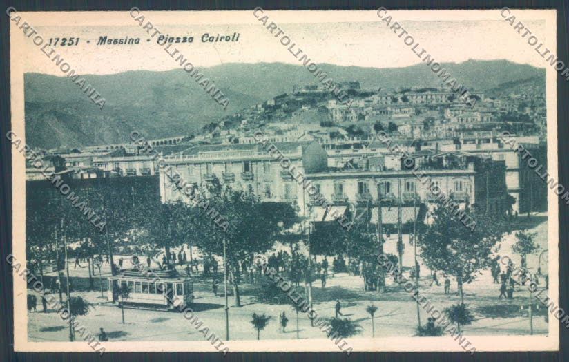 Messina Città Piazza Cairoli Tram cartolina ZB9642 – fronte