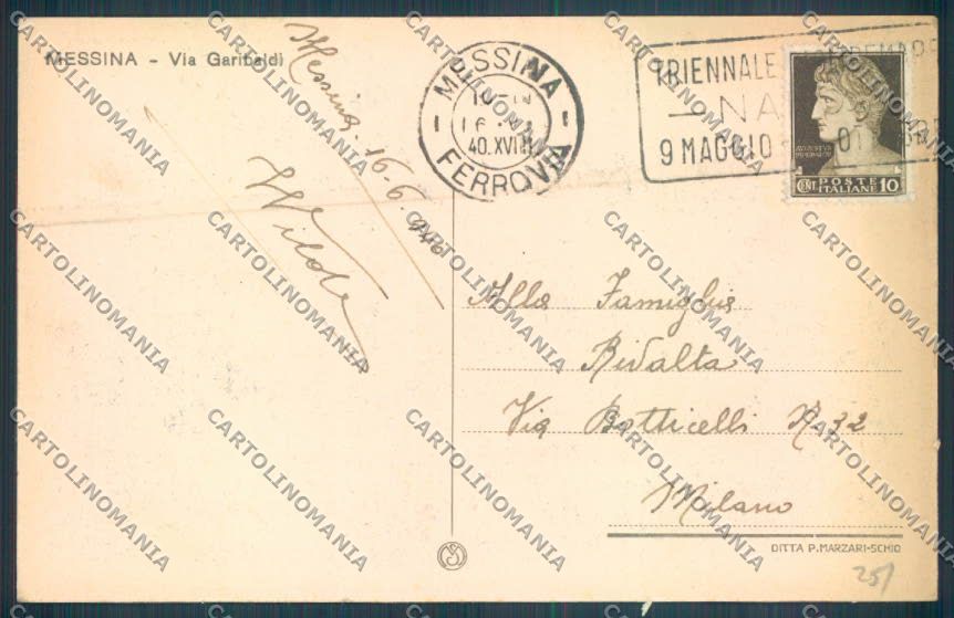 Messina Città cartolina ZB9647 – retro
