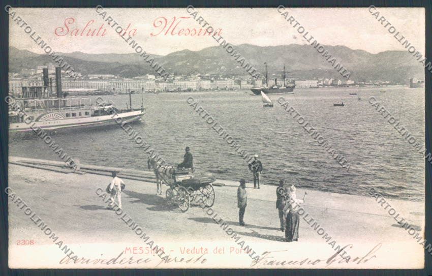 Messina Città Saluti da Porto Alterocca cartolina ZB9650 – fronte