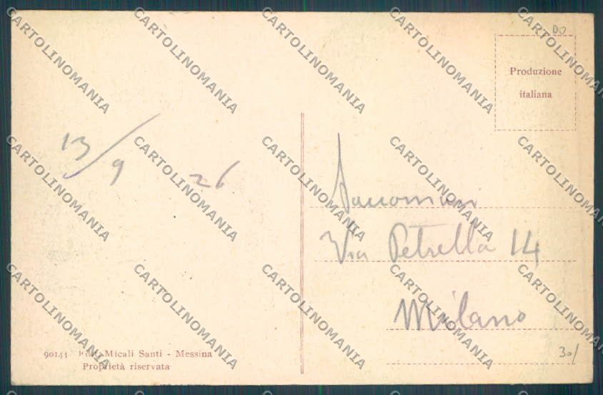 Messina Città Viale San Martino cartolina ZB9665 – retro
