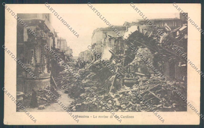 Messina Terremoto Città Via Cardines Alterocca cartolina ZB9677 – fronte