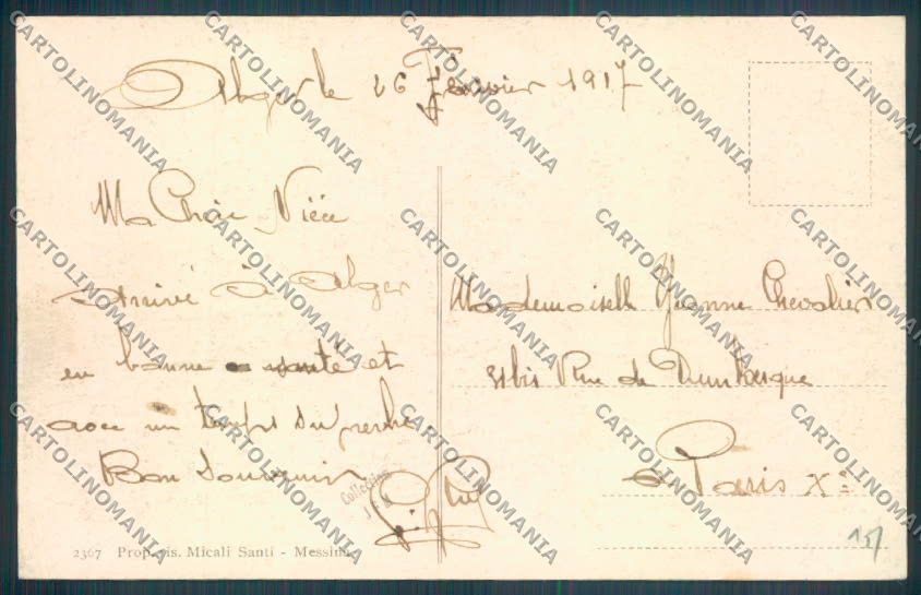 Messina Terremoto Città Duomo cartolina ZB9685 – retro