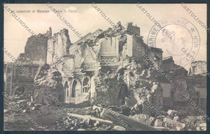 Messina Terremoto Città Chiesa San Nicolò cartolina ZB9686 – fronte