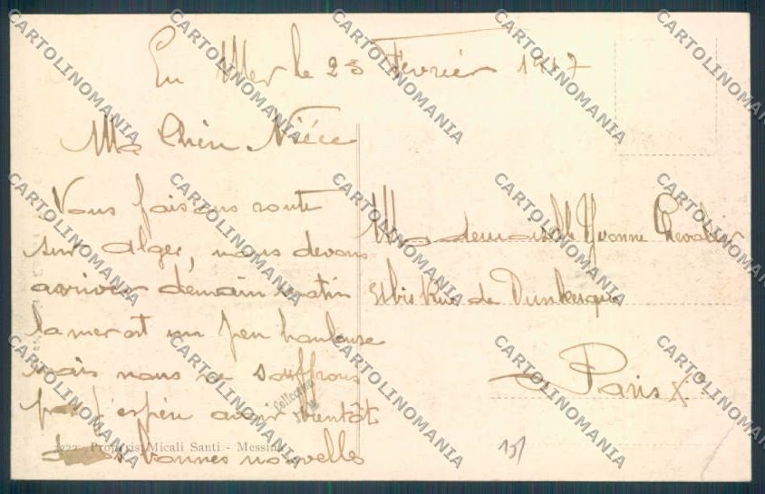 Messina Terremoto Città Poste cartolina ZB9689 – retro