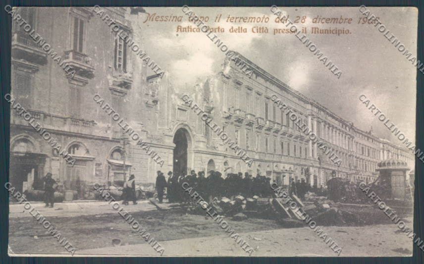 Messina Terremoto Città Municipio cartolina ZB9706 – fronte