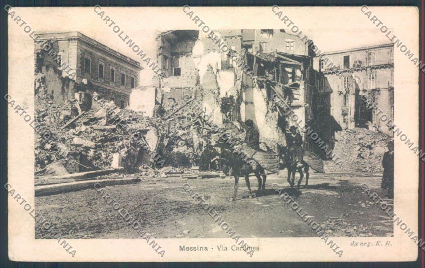 Messina Terremoto Città Via Cardines cartolina ZB9719 – fronte