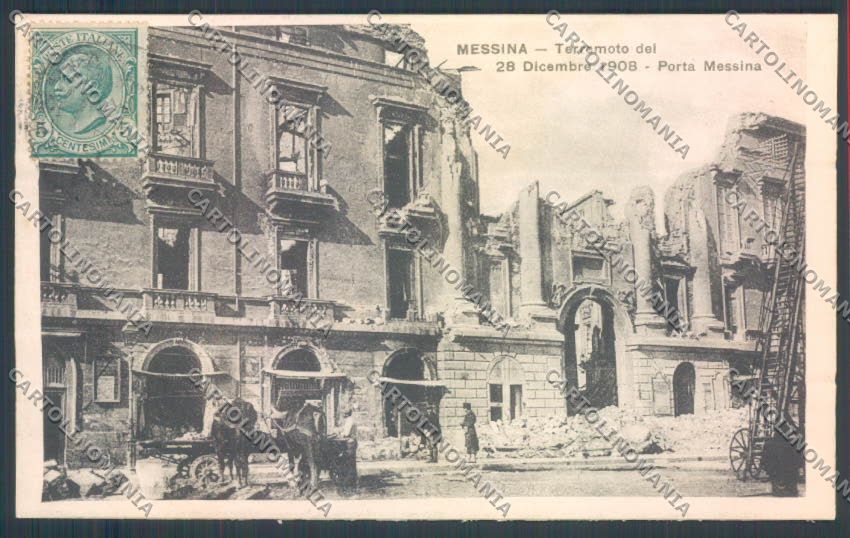 Messina Terremoto Città Porta cartolina ZB9722 – fronte