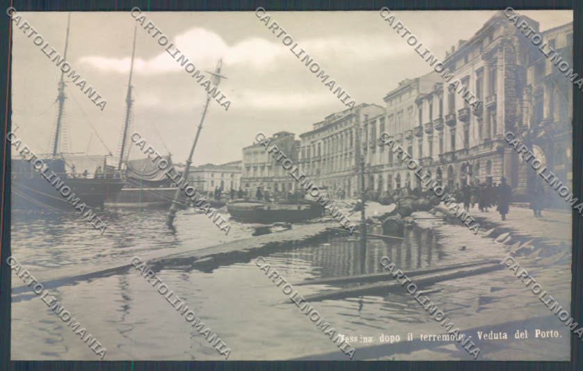 Messina Terremoto Città Porto foto cartolina ZB9729 – fronte