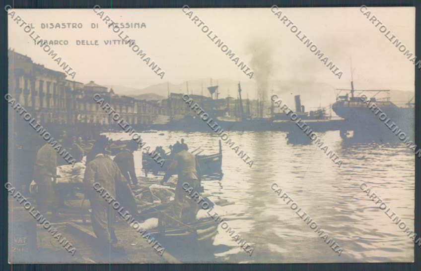 Messina Terremoto Città Porto foto cartolina ZB9730 – fronte