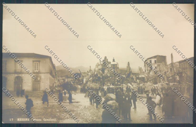 Messina Terremoto Città Piazza Cavallotti foto cartolina ZB9742 – fronte