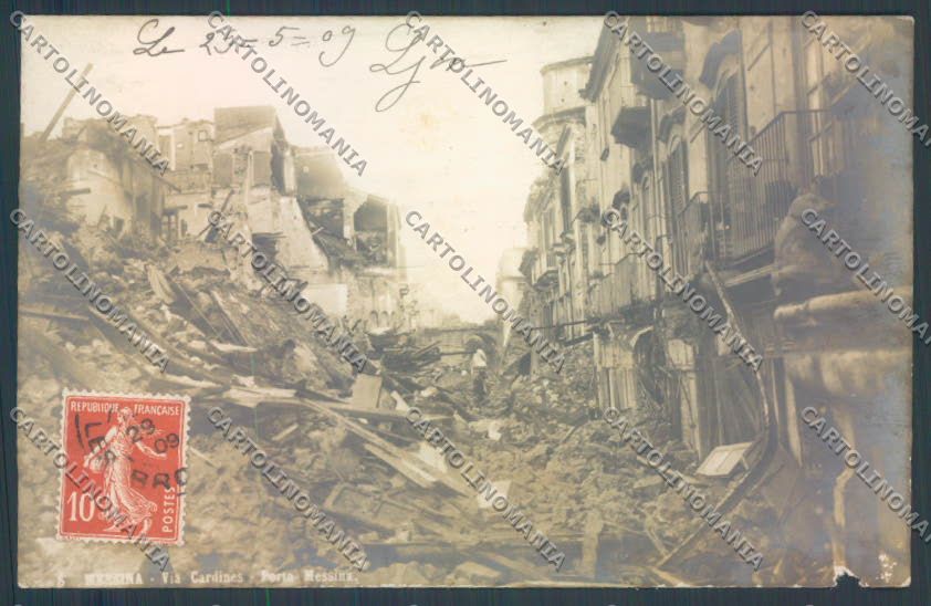 Messina Terremoto Città Via Cardines foto cartolina ZB9749 – fronte