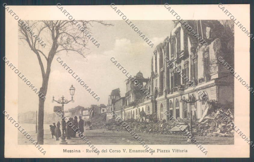 Messina Terremoto Città Corso Vittorio Emanuele Alterocca COLLA cartolina ZB9757 – fronte