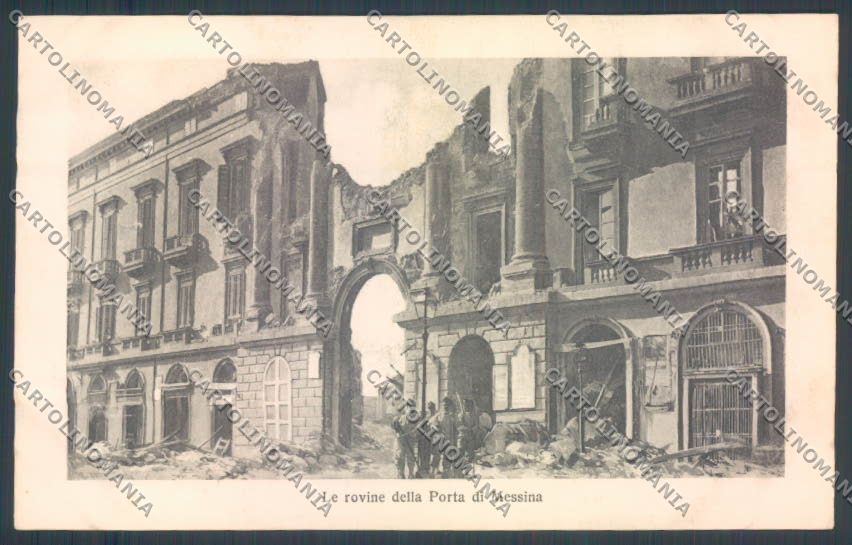 Messina Terremoto Città Porta Alterocca cartolina ZB9758 – fronte