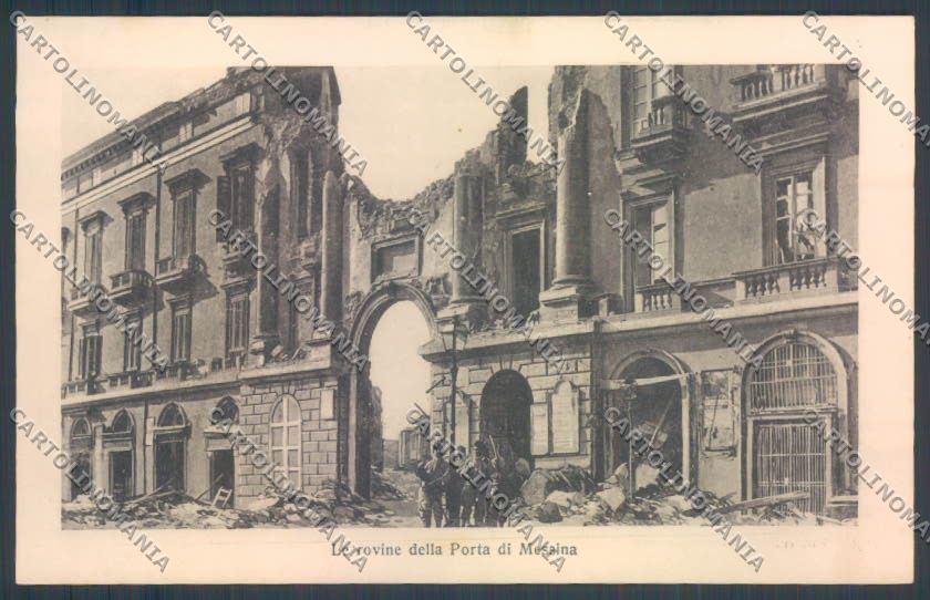 Messina Terremoto Città Porta Alterocca COLLA cartolina ZB9759 – fronte