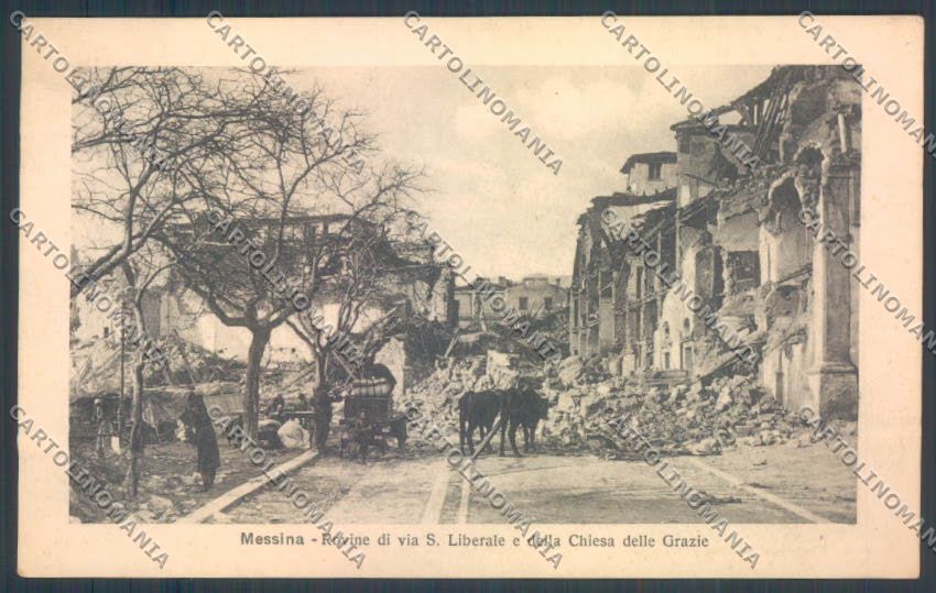 Messina Terremoto Città Via San Liberale Alterocca cartolina ZB9761 – fronte