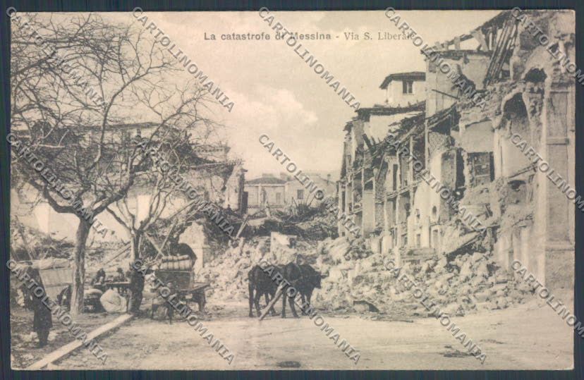 Messina Terremoto Città Via San Liberale cartolina ZB9763 – fronte