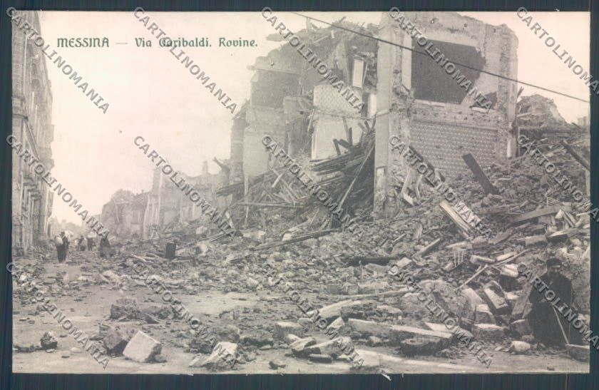 Messina Terremoto Città Via Garibaldi cartolina ZB9772 – fronte