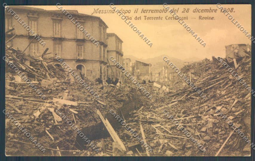 Messina Terremoto Città Via Torrente Cortalegni cartolina ZB9774 – fronte
