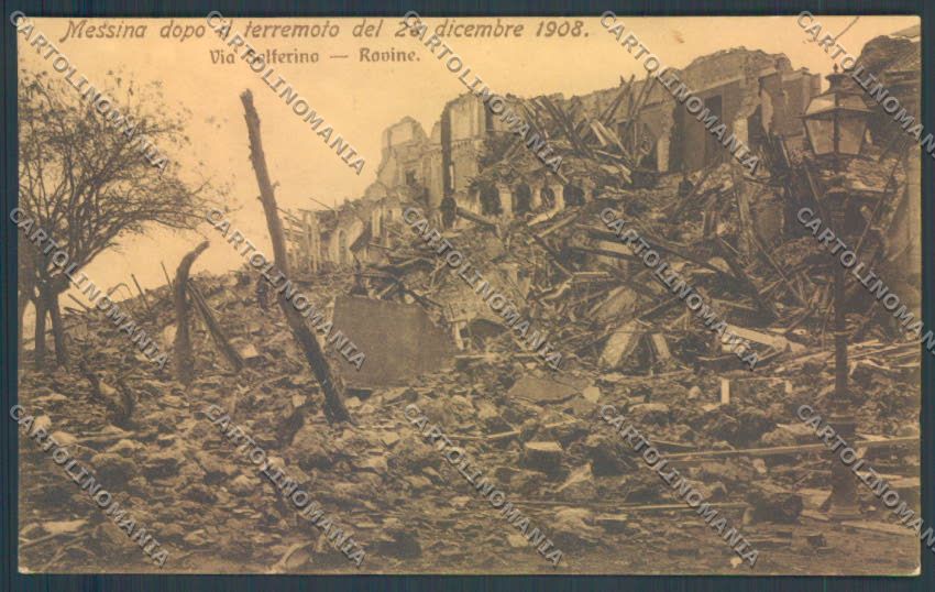 Messina Terremoto Città Via Solferino cartolina ZB9775 – fronte