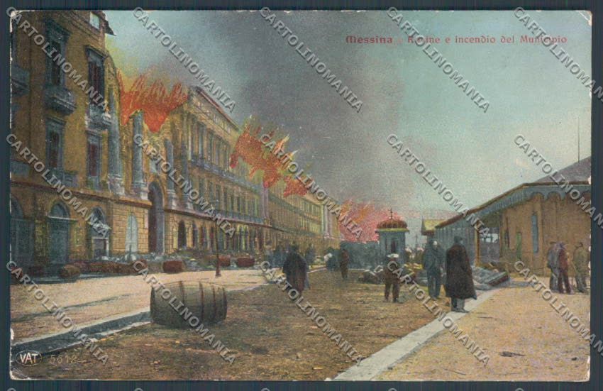 Messina Terremoto Città Municipio cartolina ZB9778 – fronte