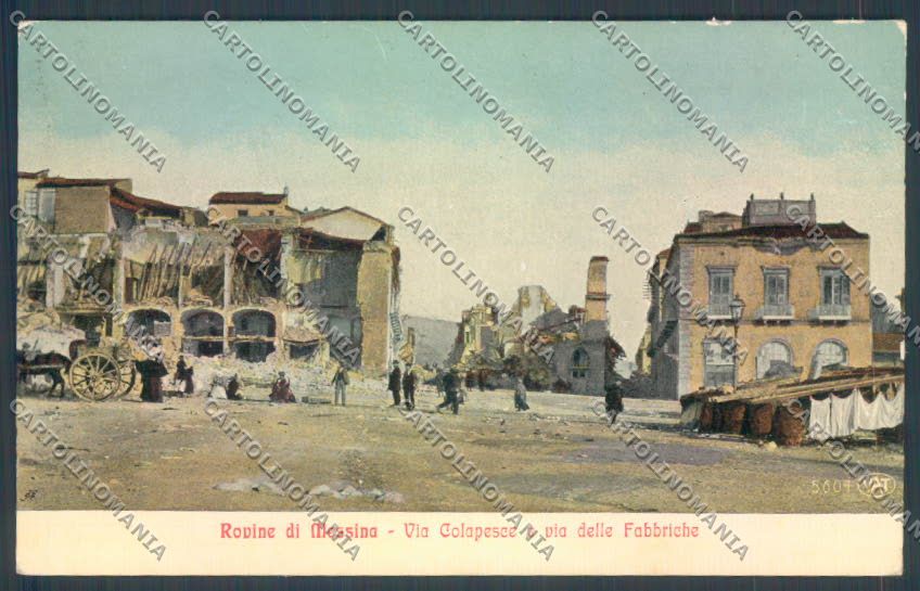 Messina Terremoto Città Via Colapesce cartolina ZB9780 – fronte