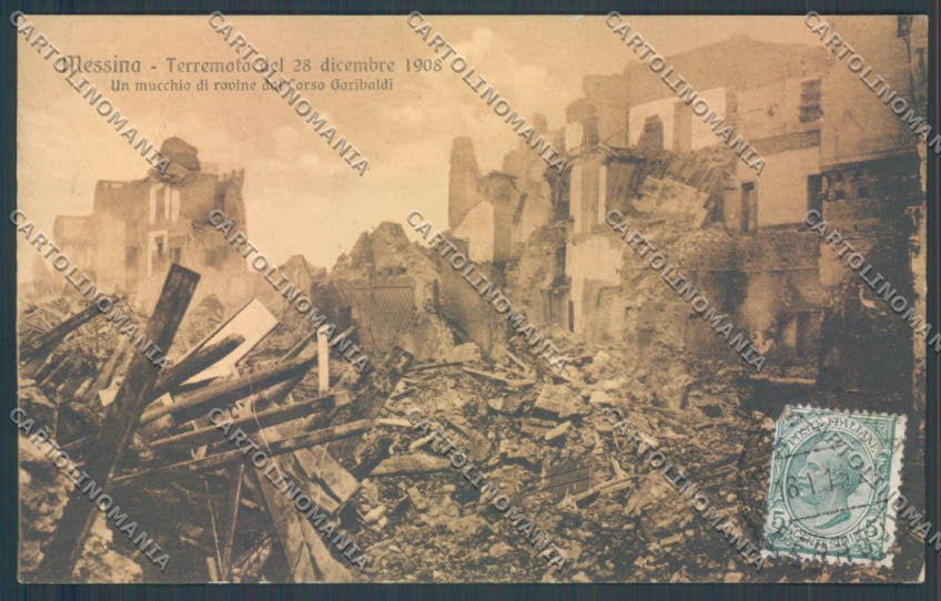 Messina Terremoto Città Corso Garibaldi cartolina ZB9781 – fronte