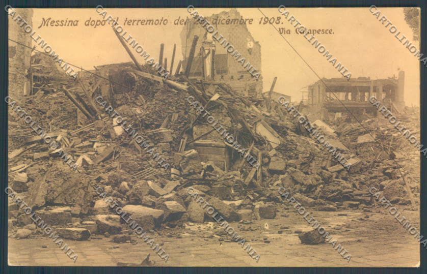 Messina Terremoto Città Via Calapesce cartolina ZB9784 – fronte