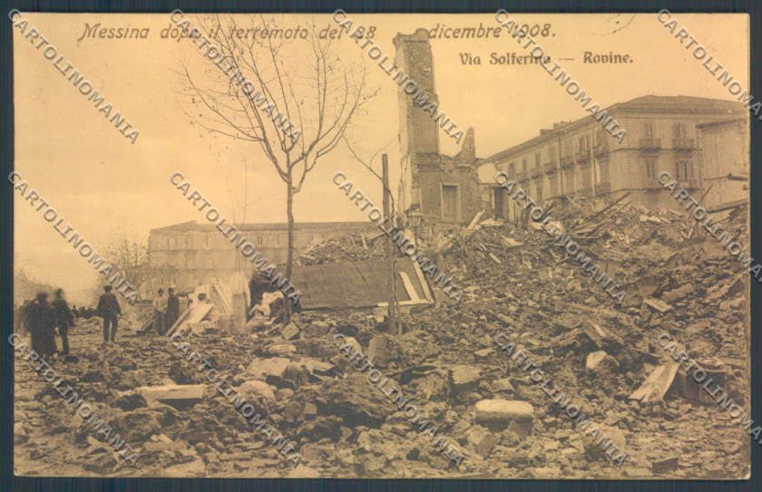 Messina Terremoto Città Via Solferino cartolina ZB9787 – fronte