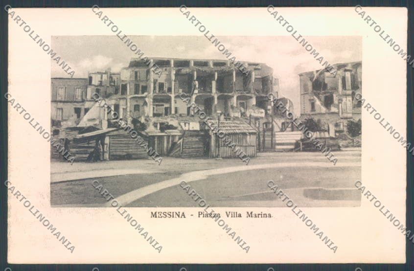 Messina Terremoto Città Piazza Marina COLLA cartolina ZB9799 – fronte
