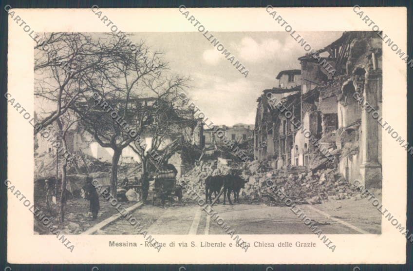 Messina Terremoto Città Via San Liberale cartolina ZB9803 – fronte