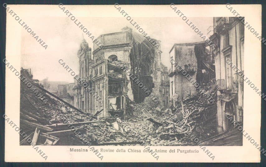 Messina Terremoto Città Chiesa Anime Purgatorio cartolina ZB9806 – fronte