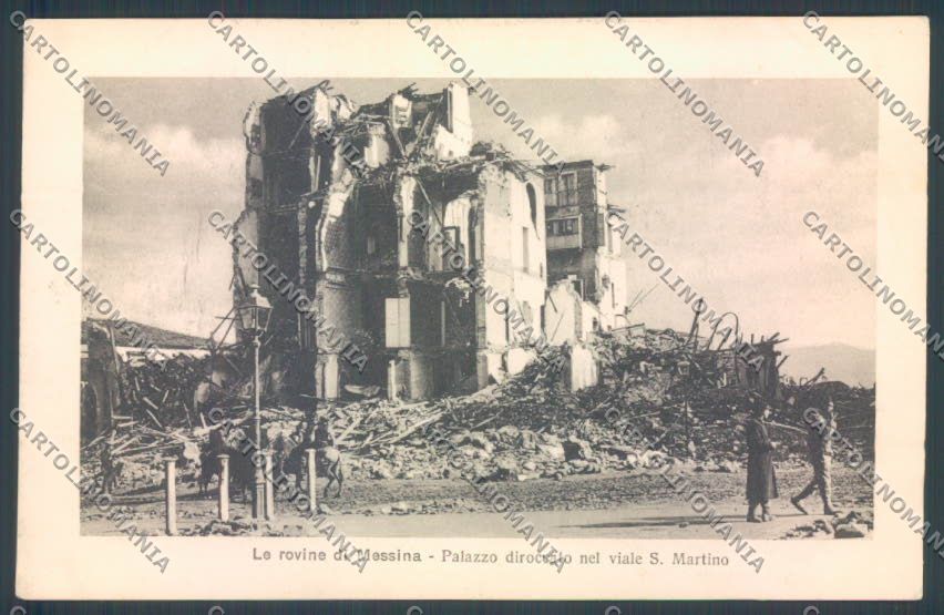 Messina Terremoto Città Viale San Martino cartolina ZB9808 – fronte