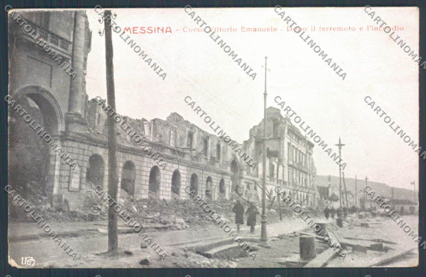 Messina Terremoto Città Corso Vittorio Emanuele cartolina ZB9819 – fronte