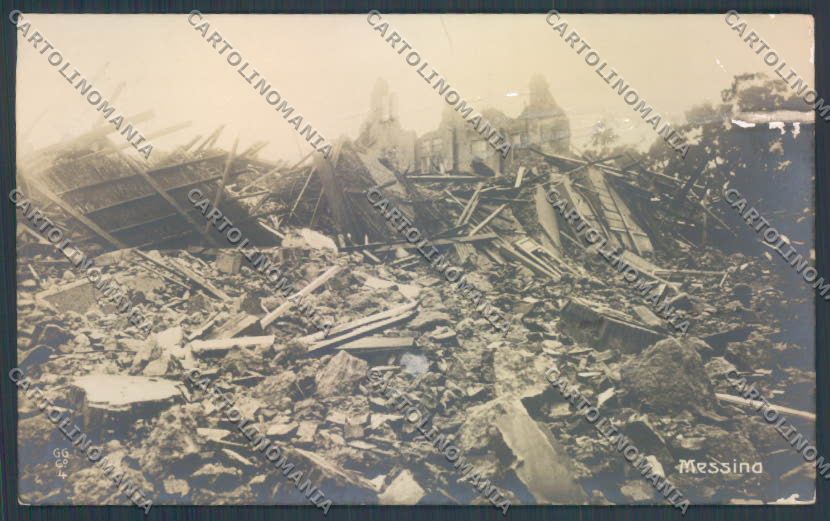 Messina Terremoto Città foto cartolina ZB9829 – fronte
