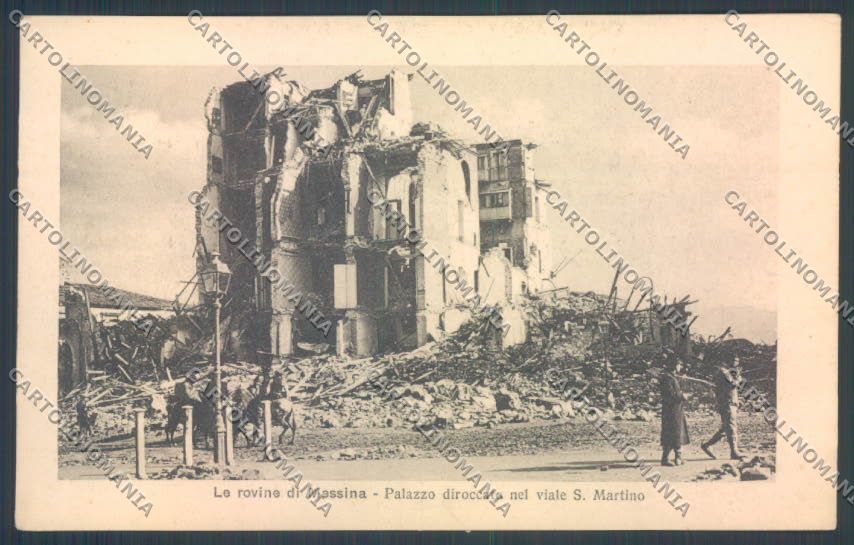 Messina Terremoto Città Viale San Martino Alterocca cartolina ZB9835 – fronte
