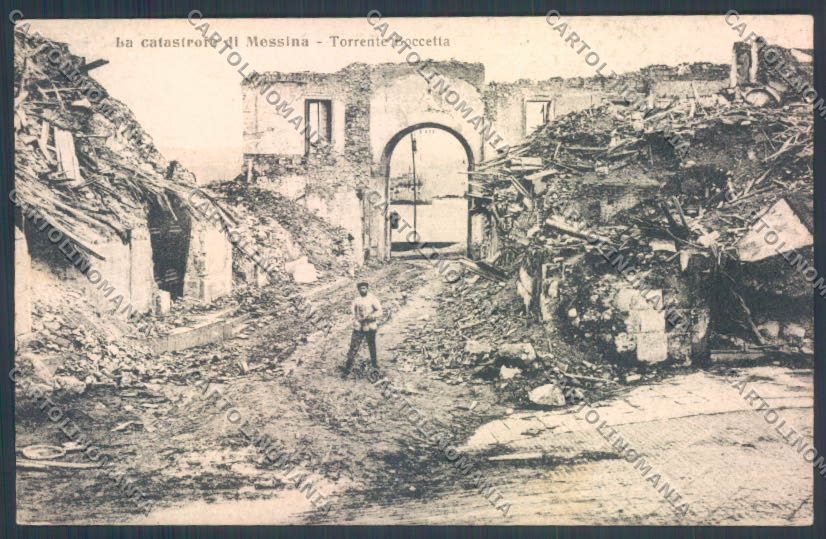 Messina Terremoto Città Torrente Boccetta cartolina ZB9838 – fronte