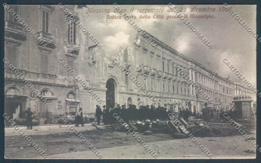 Messina Terremoto Città Municipio cartolina ZB9848 – fronte