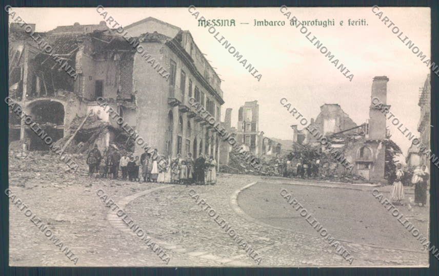 Messina Terremoto Città PIEGA cartolina ZB9849 – fronte