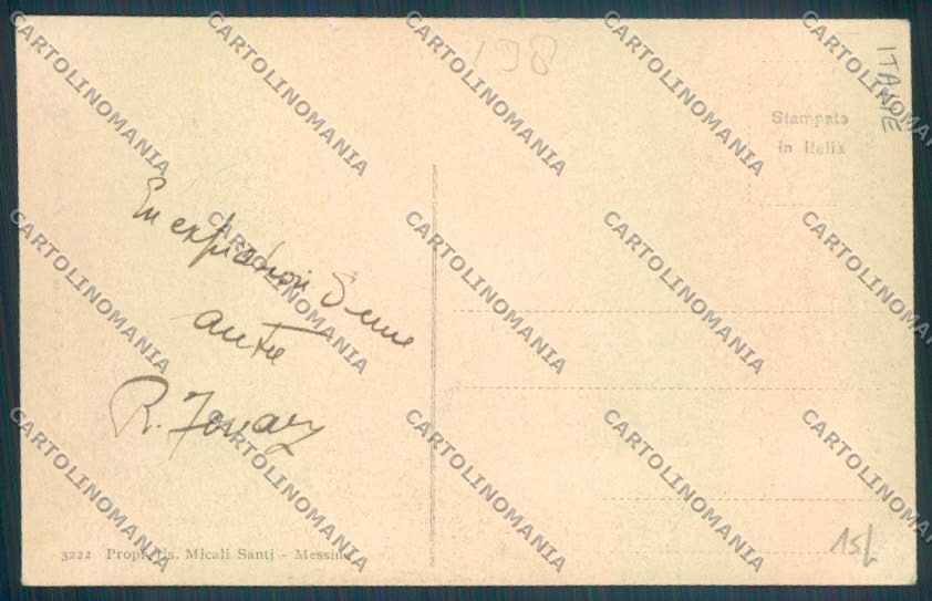 Messina Terremoto Città Poste cartolina ZB9854 – retro