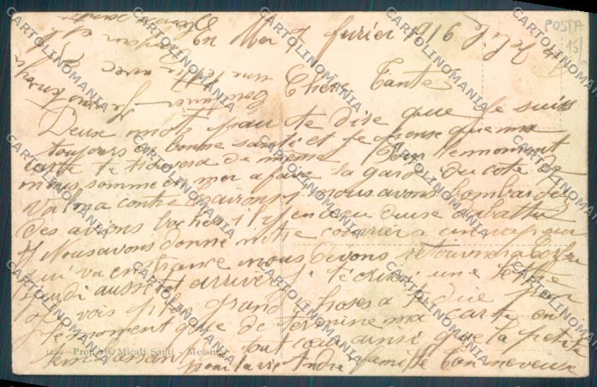 Messina Terremoto Città SCOLLATA cartolina ZB9858 – retro