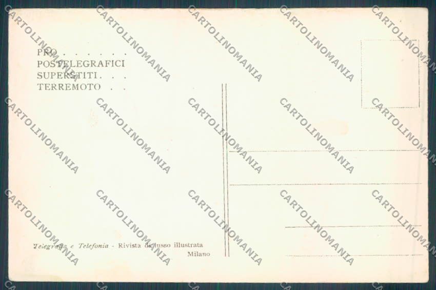 Messina Terremoto Città Poste SCOLLATA IN PARTE cartolina ZB9894 – retro