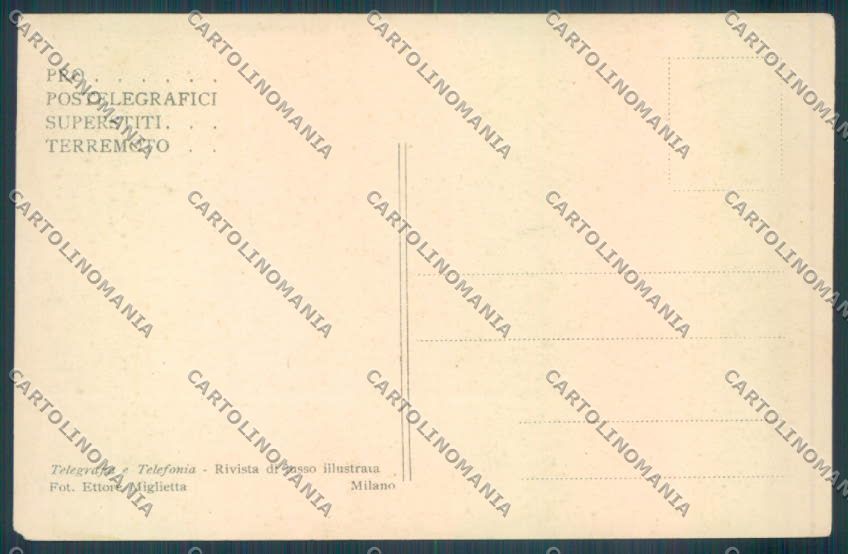 Messina Terremoto Città Poste SCOLLATA IN PARTE cartolina ZB9897 – retro