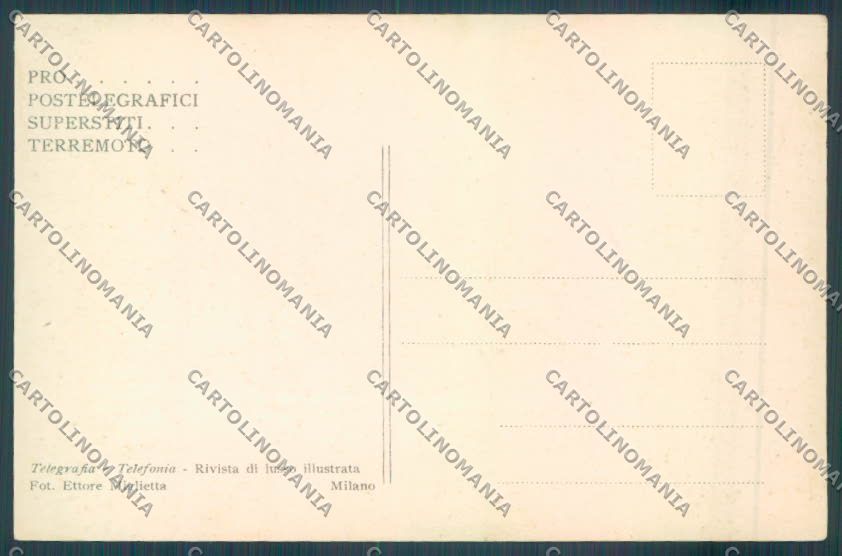 Messina Terremoto Città Poste SCOLLATA IN PARTE cartolina ZB9903 – retro
